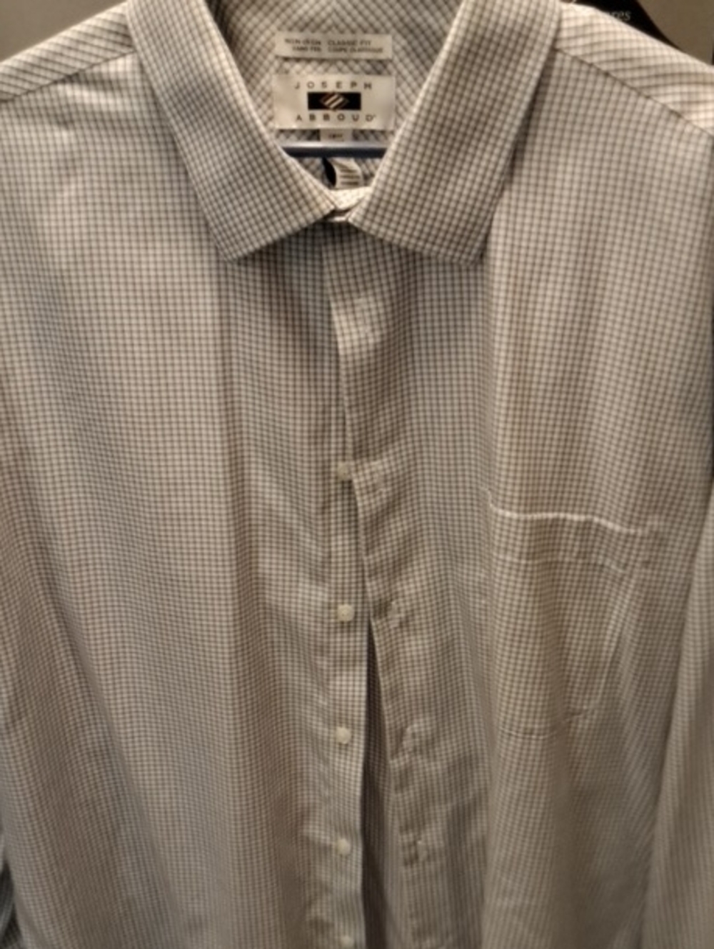 Joseph Abboud Men's Gray Micro-Check Dress Shirt